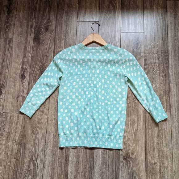 EUC Petite (PXXS) - LOFT PETITE Mint Cardigan w/ Dots - Picture 2 of 5